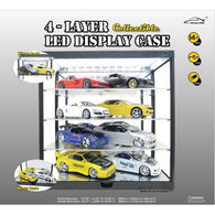 1:6 Figure LED Clear Display Case - 4 Tiers USB Powered Mirror Base & 3 Adjustable Shelves (Also Suitable for 1:10, 1:12 Figures & 1:18, 1:24 Model Vehicles / Lego)