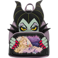 10" Disney : Sleeping Beauty 1959 - Maleficent & Aurora Faux Leather Backpack Bag Loungefly