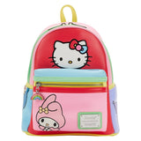 10" Sanrio : Hello Kitty & Friends - Colour Block Faux Leather Mini Backpack Bag Loungefly