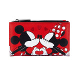 4" Disney : Mickey and Minnie Mouse Valentines Faux Leather Bi-Fold Wallet Loungefly