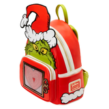 10" Dr Seuss Christmas - Grinch Lenticular Heart Faux Leather Mini Backpack Bag Loungefly