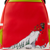 10" Dr Seuss Christmas - Grinch Lenticular Heart Faux Leather Mini Backpack Bag Loungefly