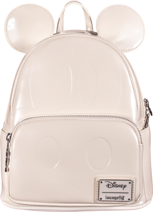 10" Disney Mickey Mouse Pearl Faux Leather Mini Backpack Bag Loungefly