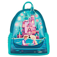10" Disney Princess - Tangled Castle Glow in the Dark Faux Leather Mini Backpack Bag Loungefly