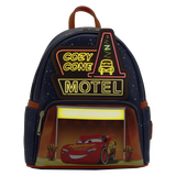 10" Disney : Cars - Cozy Cone Glow in the Dark Faux Leather Mini Backpack Bag Loungefly
