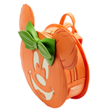 10" Disney Halloween - Minnie Mouse Pumpkin Glow in the Dark Faux Leather Mini Backpack Loungefly