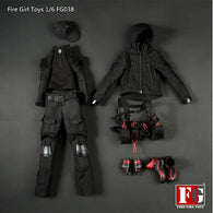 1:6 Dark Night Gunner Female Uniform Custom Clothes Set FG038 Fire Girl Toys