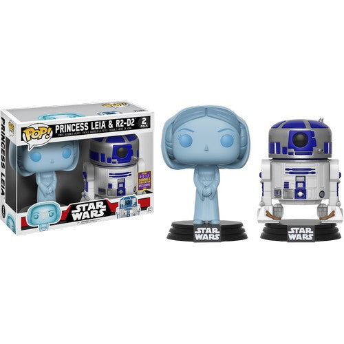 Star Wars Holographic Princess Leia R2-D2 Pop vinyl Funko 2017