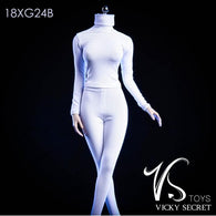 1:6 Custom Female Figure - White Tights High Collar Outfit 18XG24B Vicky Secret Toys