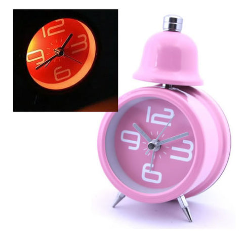 Single Bell Alarm Clock, Pink