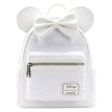 10" Disney - Minnie Mouse Sequin Wedding Faux Leather Mini Backpack Bag Loungefly