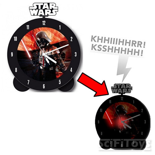 Star Wars Darth Vader Topper Alarm Clock Glow in the Dark w/ Lights