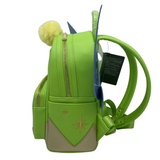 10" Disney : Peter Pan - Tinker Bell Costume Faux Leather Mini Backpack Bag Loungefly US Exclusive