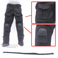 1:6 Female black cargo / tactical pants with belt custom outfit