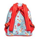 10" Disney Christmas : Mickey & Minnie Mouse Snowman AOP Faux Leather Mini Backpack Bag + Headband Set Loungefly