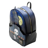 10" Disney : The Nightmare Before Christmas - Jack Skellington House Pop Faux Leather Mini Backpack Bag Loungefly Exclusive