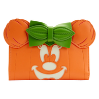 4" Disney - Minnie Mouse Pumpkin Glow in the Dark Faux Leather Flap Wallet Loungefly